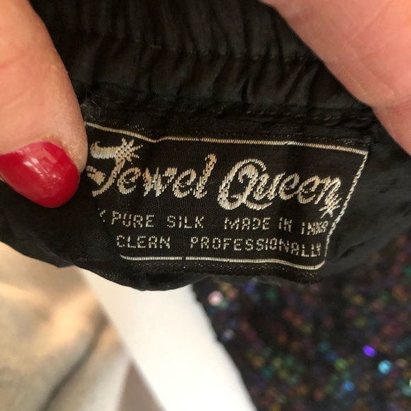 Jewel Queen size 14  black AB  SEQUIN maxi dress elastic waist, back slit - Picture 8 of 13